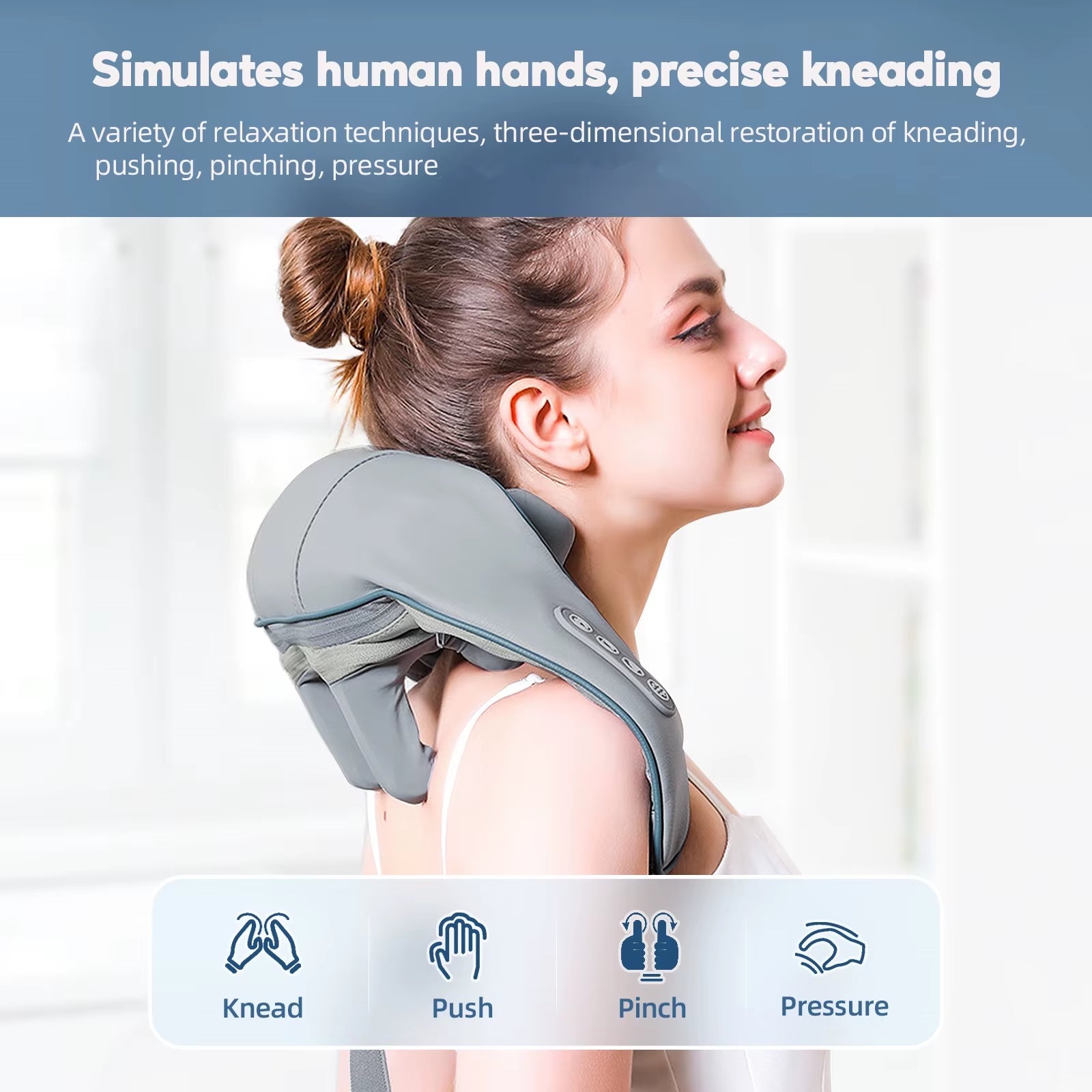 Hot New Multi-Functional Neck and Shoulder Massager U-Shaped Deep Tissue Shiatsu Electric Air Compress Kneading Back Massager