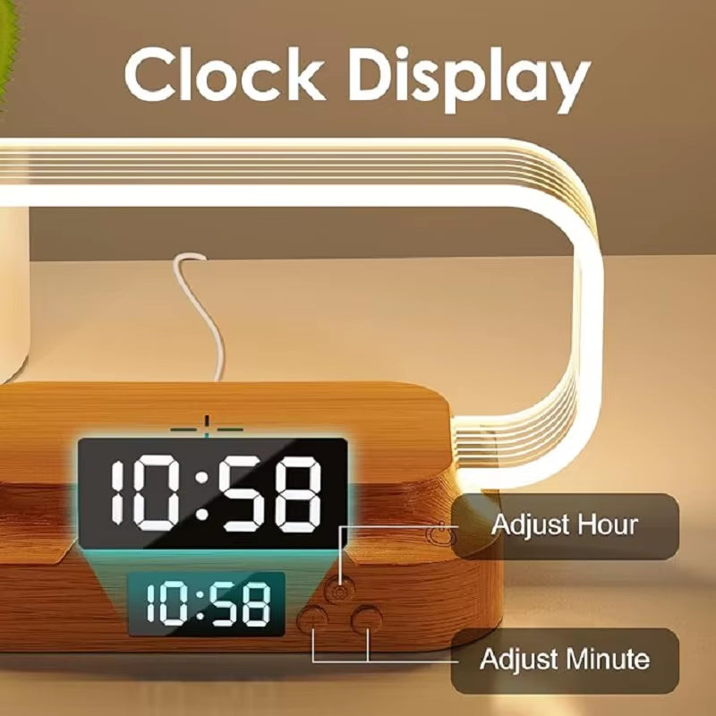 LED Night Light Wireless Charger Stand Table Desk Lamp Mobile Phone Holder Fast Charging Station Dock for Iphone Samsung Xiaomi